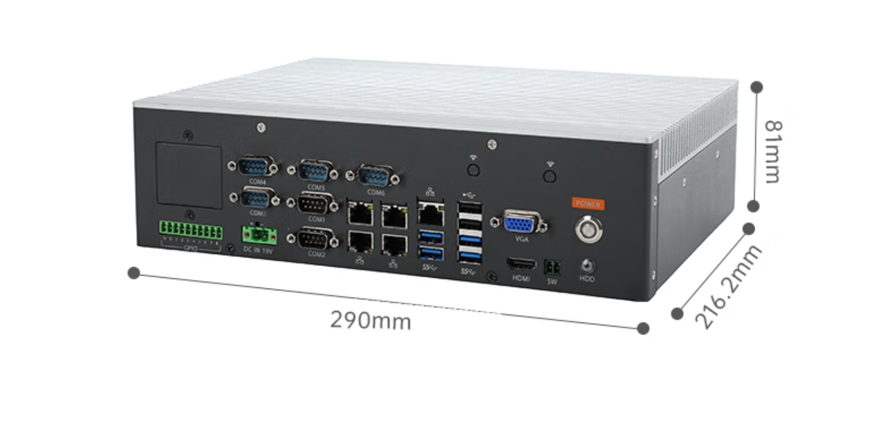 該款機(jī)器整體主要為銀灰色，尺寸為290（帶壁掛319.2）*216.2*81（帶壁掛87.5）mm（寬*深*高）。